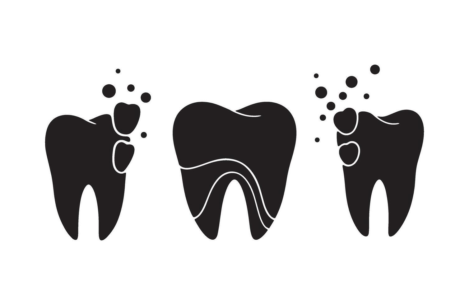 Unique Tooth Shape Art for Dentistry Logo and Branding Elements vector