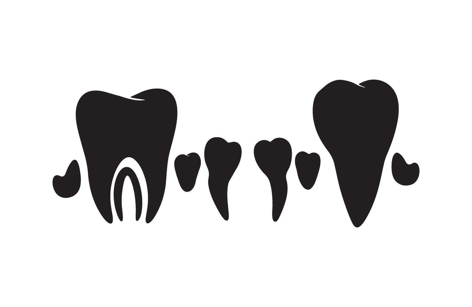 Abstract Tooth Silhouette Dental Motif for Modern Design Projects vector