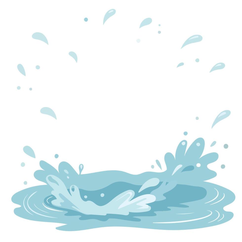 Water splash with drops on white background. illustration for your design vector