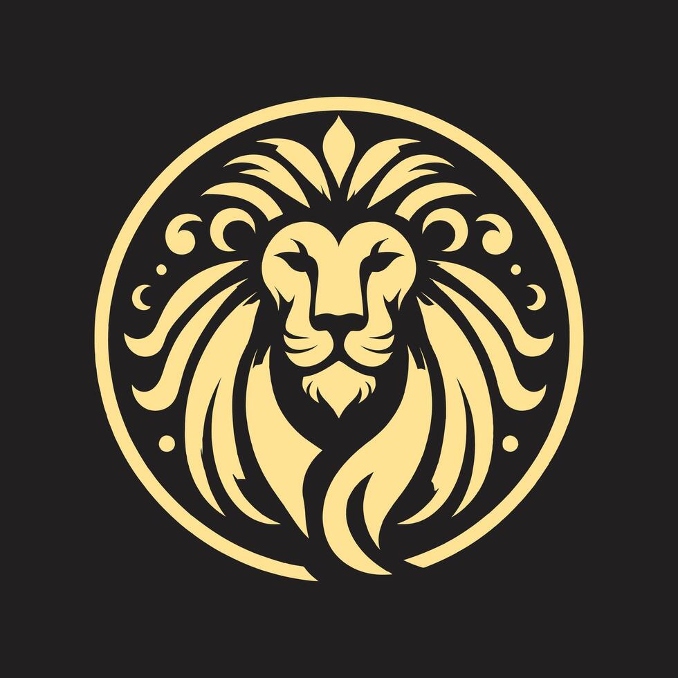 lion head logo illustration vector
