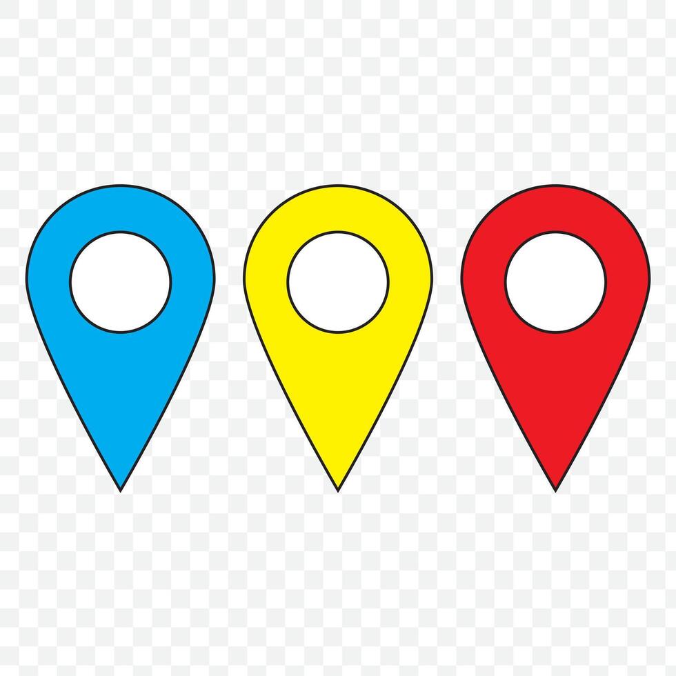 Location map icon set. Location pin vector