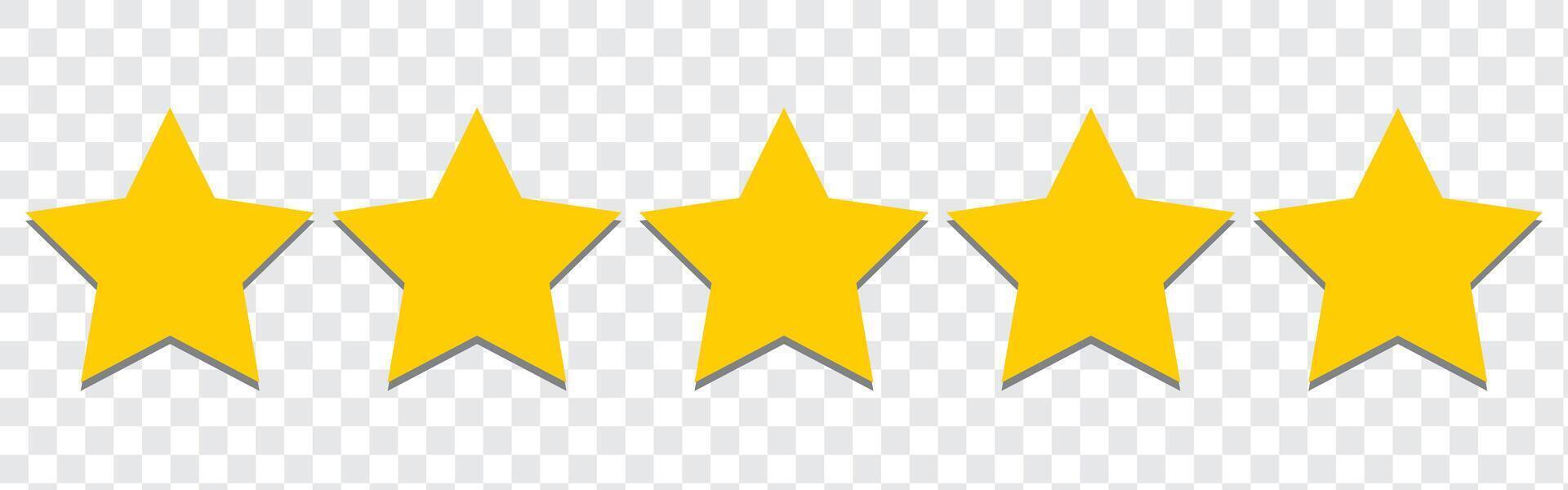 Five stars customer product rating review flat icon for apps and websites. vector