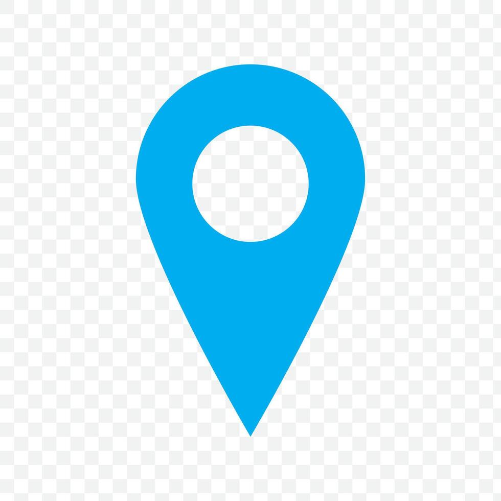 Blue icon of simple forms of point of location vector