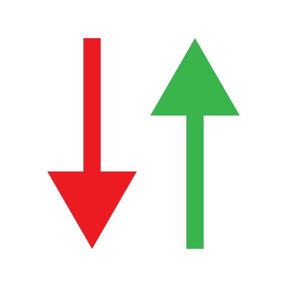 Up and Down sign with green and red arrows illustration vector