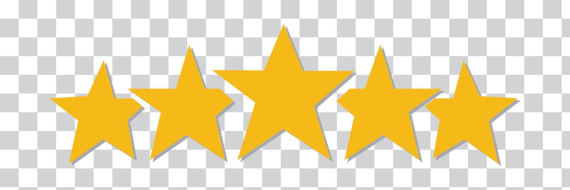 r. Five stars customer product rating review flat icon vector