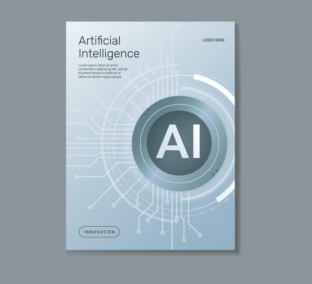 Agentic AI Workflow, AI Driven Automation Technology, Poster brochure cover banner presentation layout template, Technology digital futuristic, Cyber future tech illustration. vector