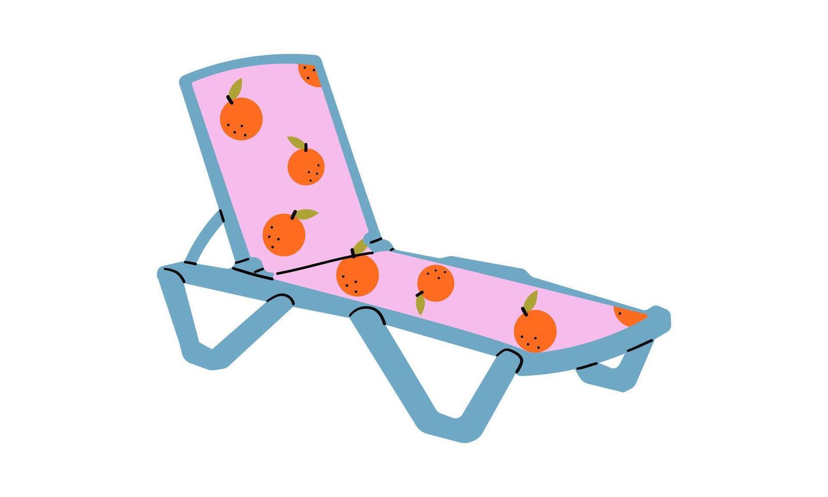 Flat icon of Beach element and object . Isolated Illustration. Beach sunbeds, chairs,for beach. Enjoying suntan. Summer design icon isolate on white . vector