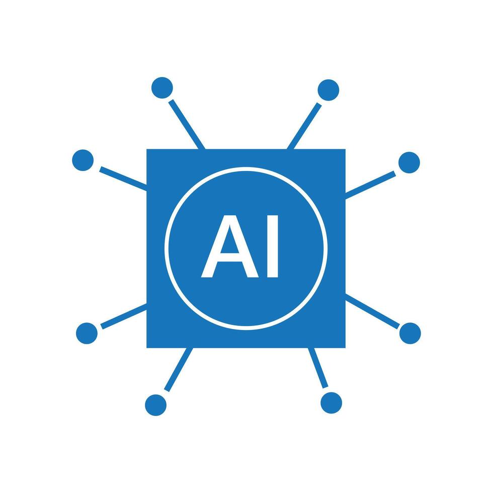 AI Processor circuit set. Mini AI CPU icon collection vector