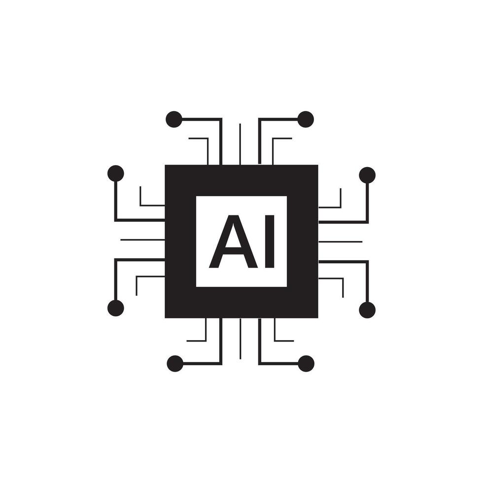 AI Generate logo, Artificial Intelligence icon modern minimal design vector