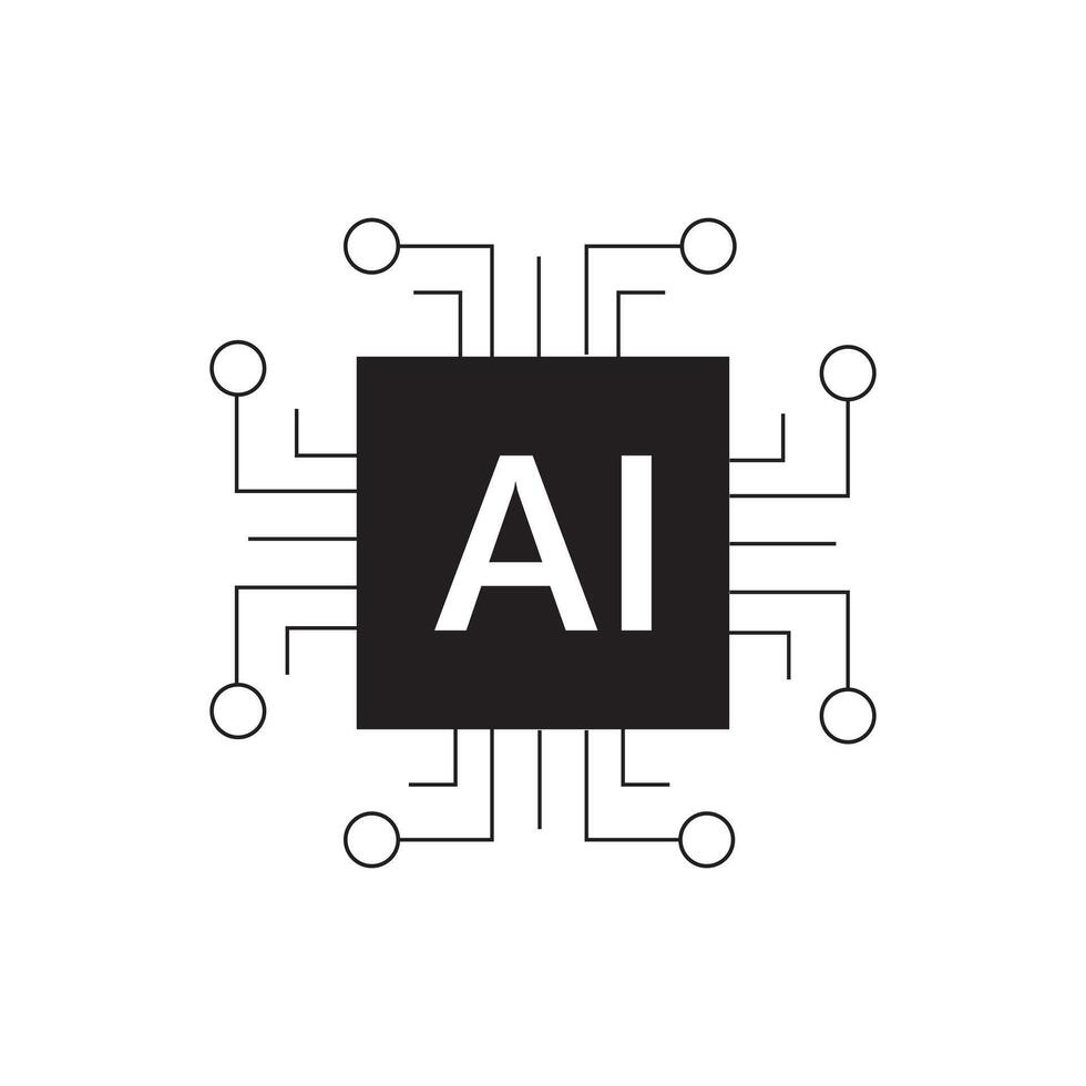 Black Generate AI icon. vector