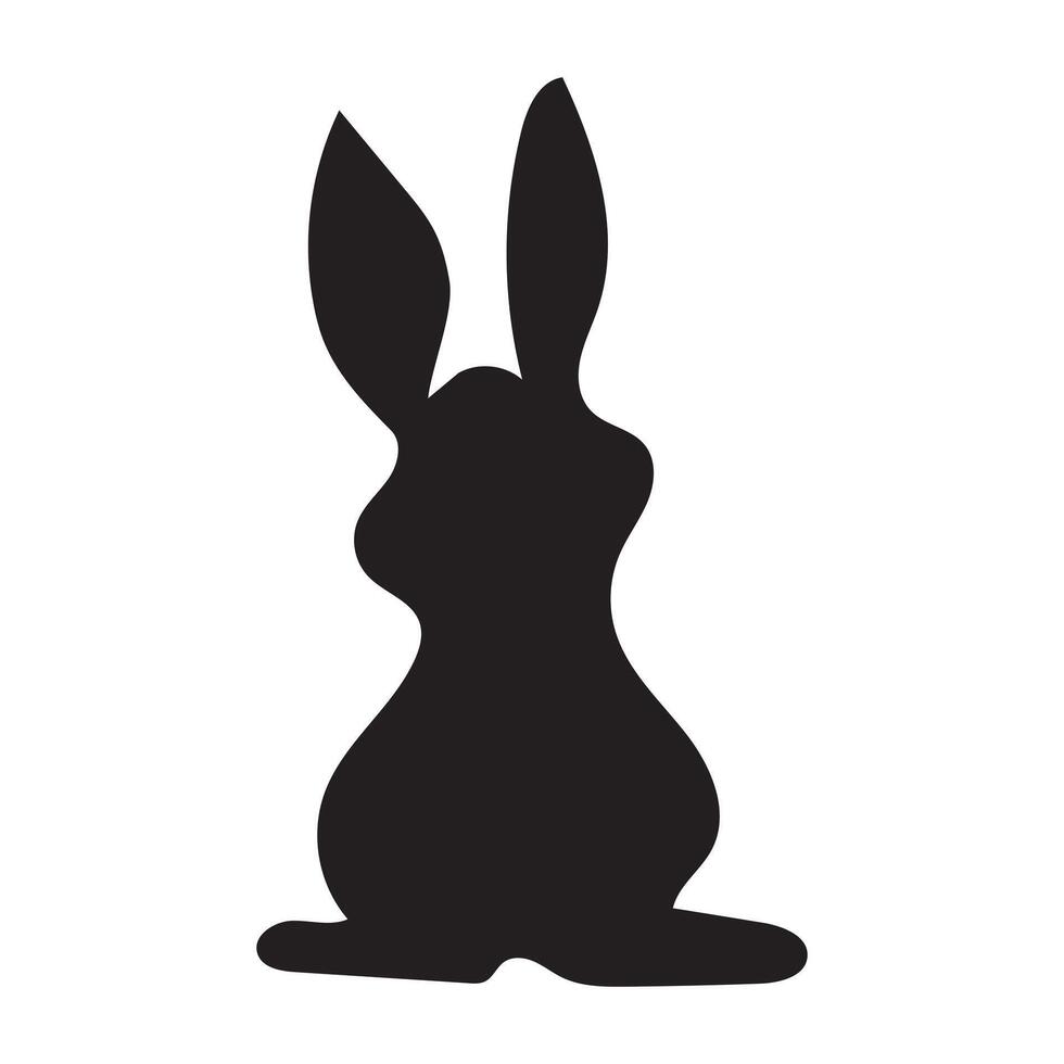Silhouette of rabbit on white backbround vector