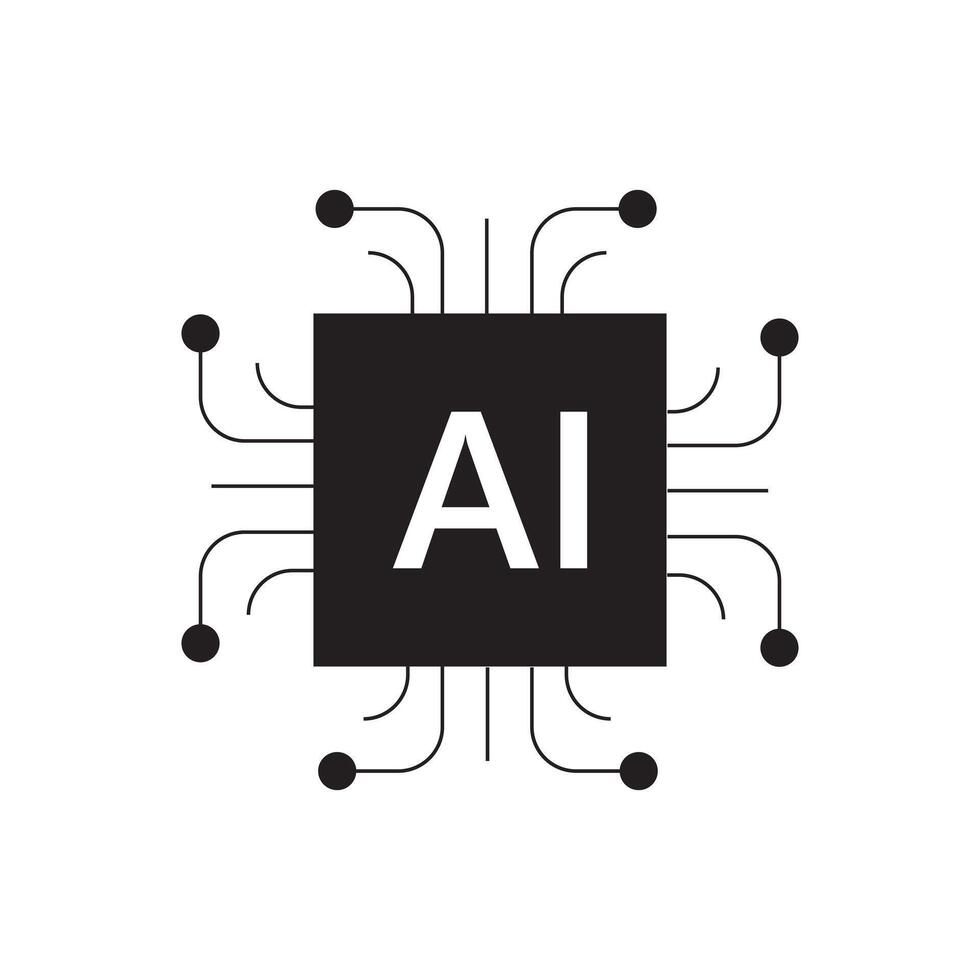 AI Generate logo, Artificial Intelligence icon vector