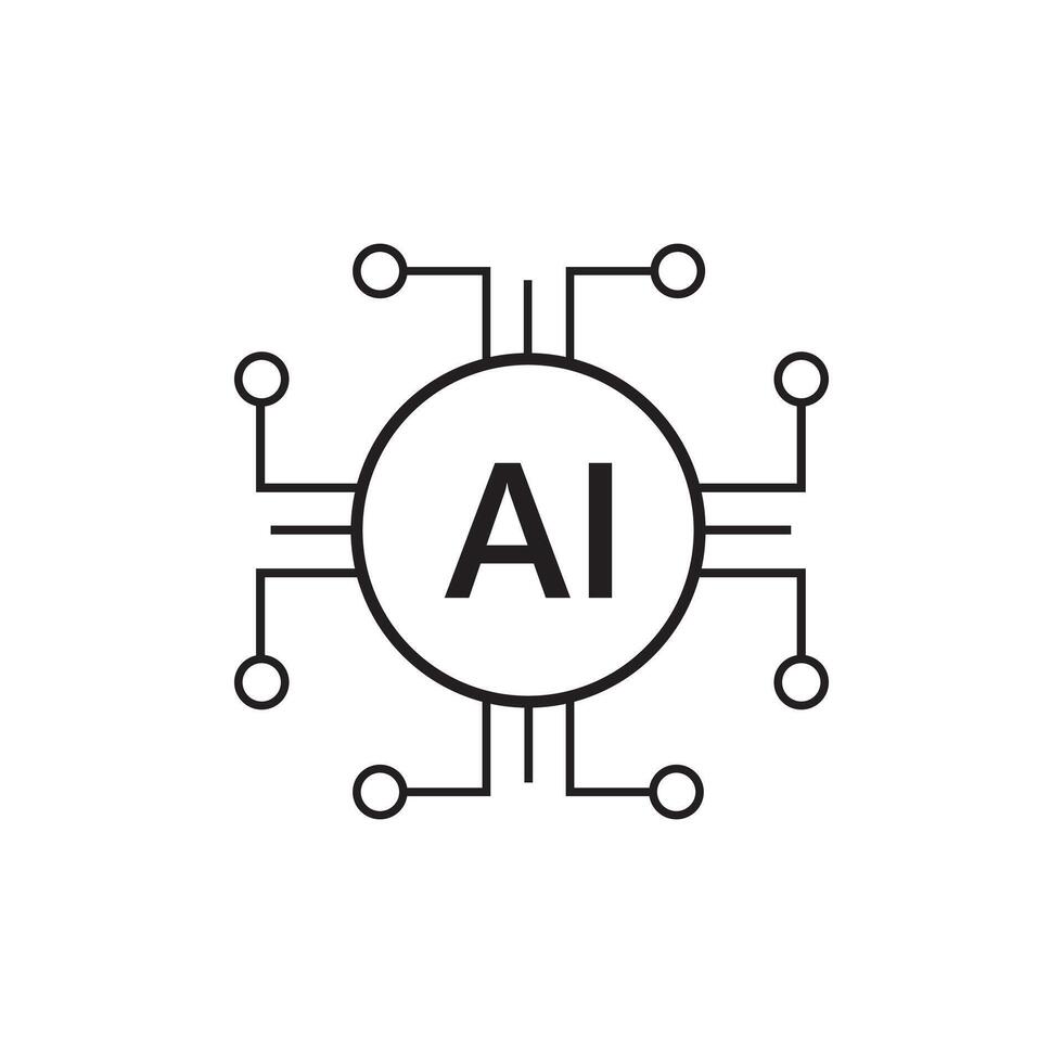 Single AI Generate logo, Artificial Intelligence vector