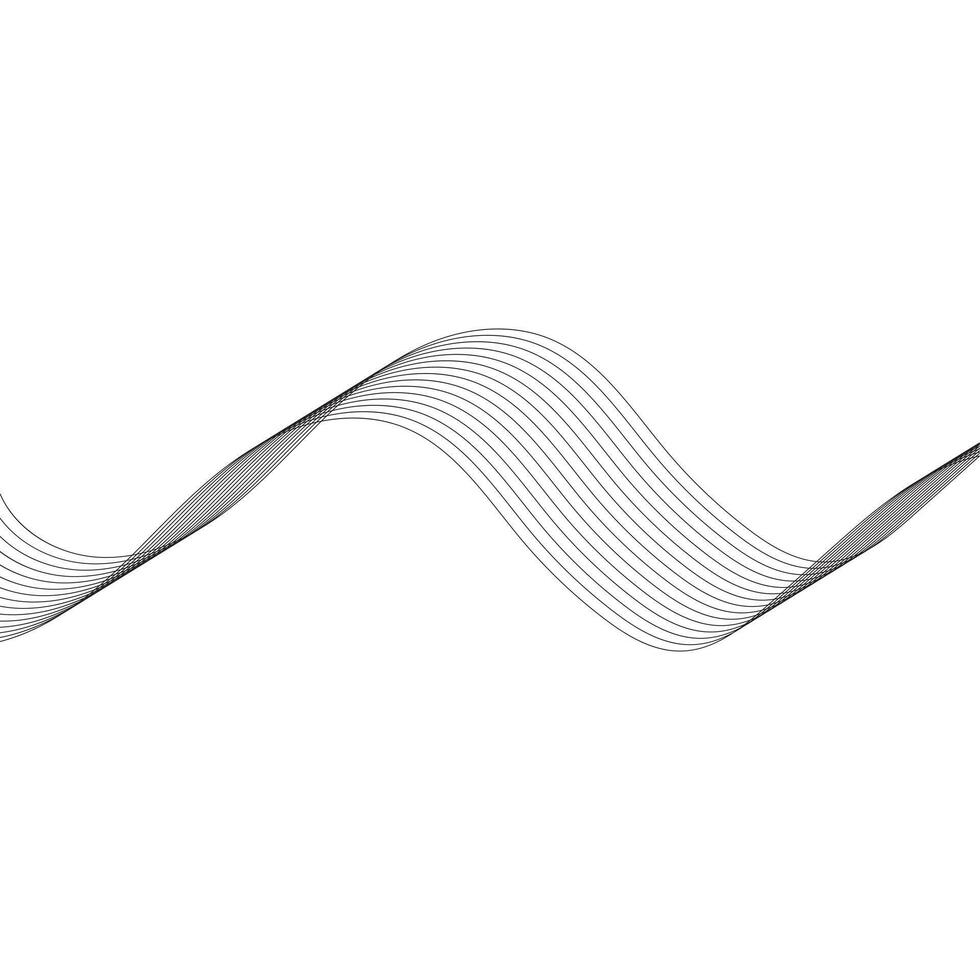 Undulate gray wave swirl on white background. vector