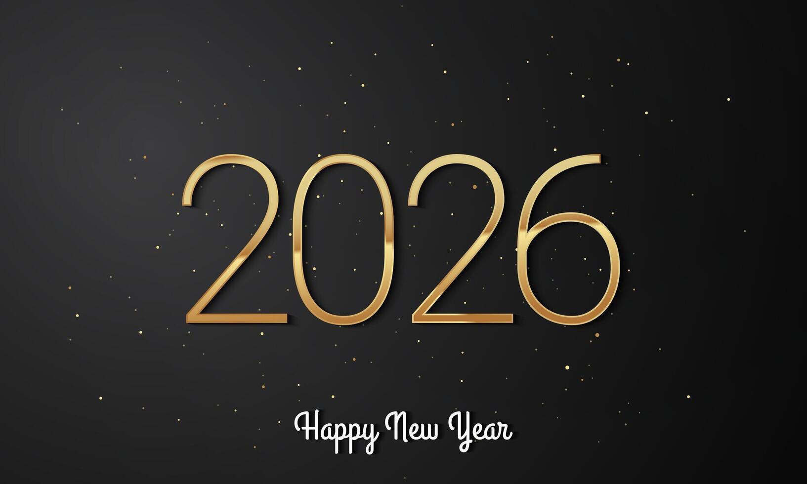 Golden 2026 Happy New Year Background Design. vector