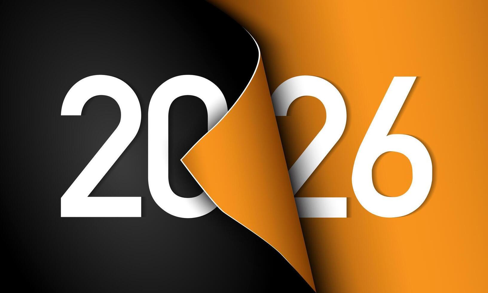 2026 Happy New Year Background Design with the concept of paper behind vector