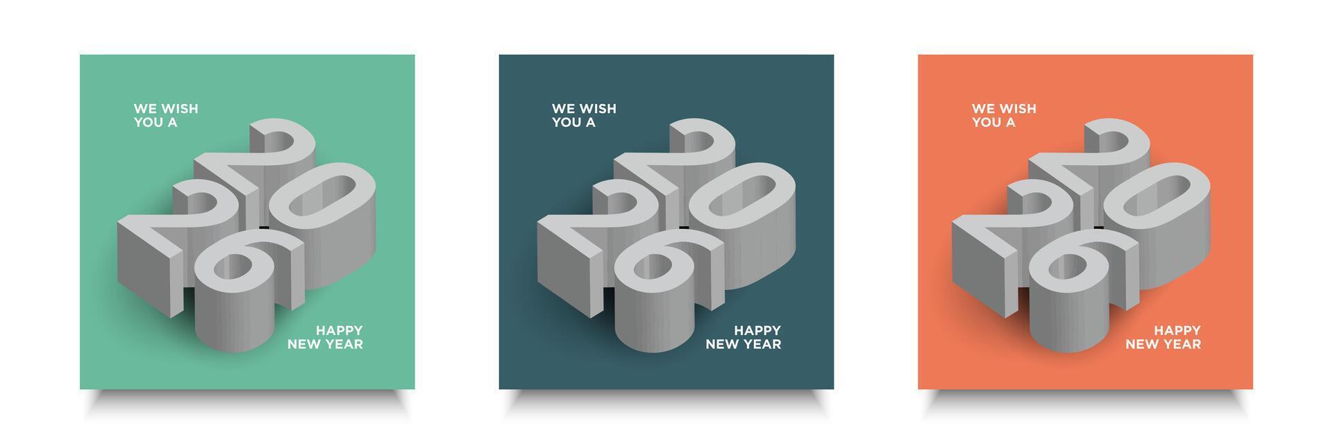 Set of 2026 New Year Number Design. 2026 Happy New Year Template Design for Celebration. vector