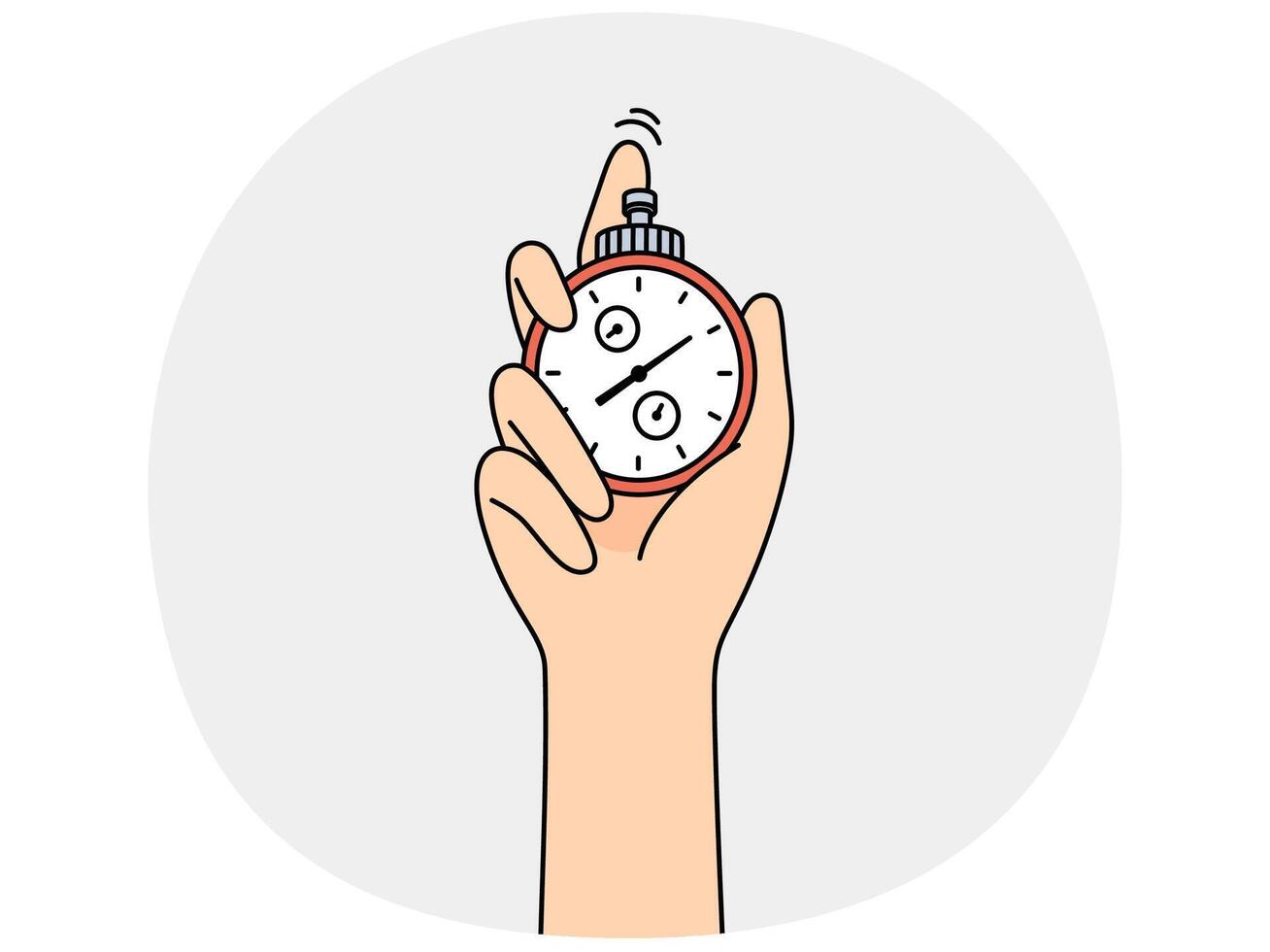 Stopwatch in hand of person tracking speed of athlete or productivity of company employee vector