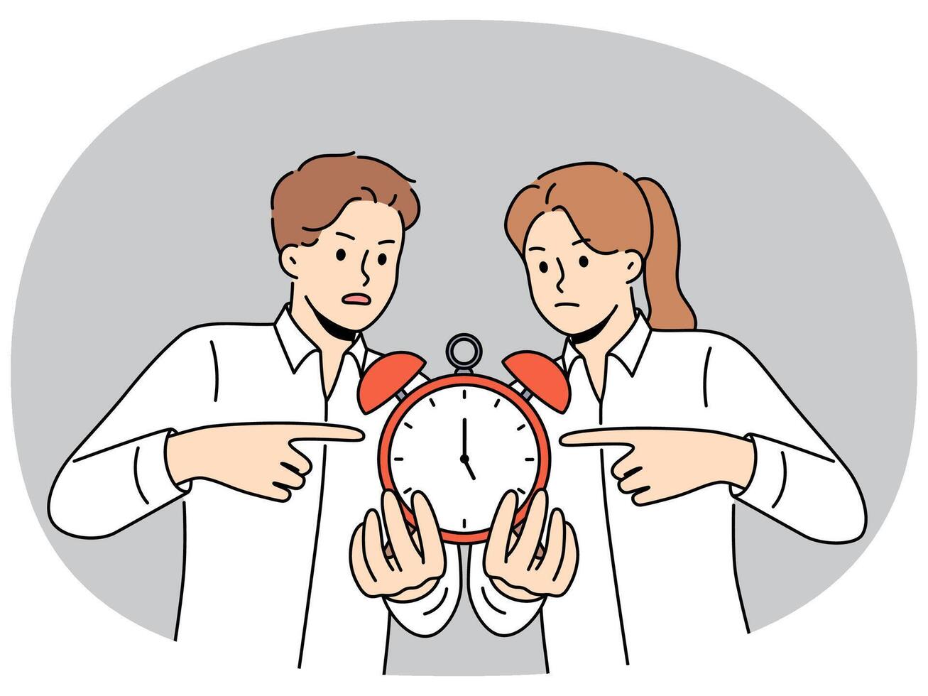 Business people are holding alarm clock symbolizing deadlines that requires immediate completion vector