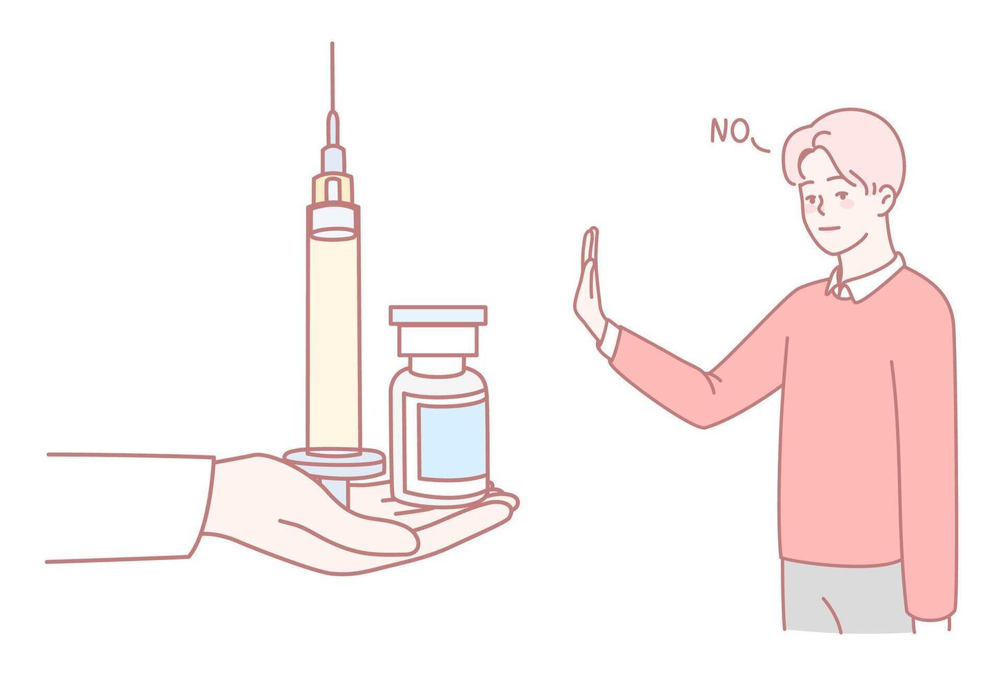 Vaccine Hesitancy A persons refusal to accept vaccinations for various reasons vector