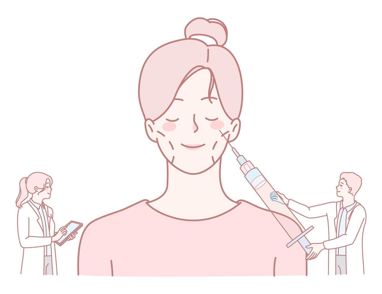 An Illustration of Various Beauty Treatments and Aesthetic Care Procedures is provided here vector