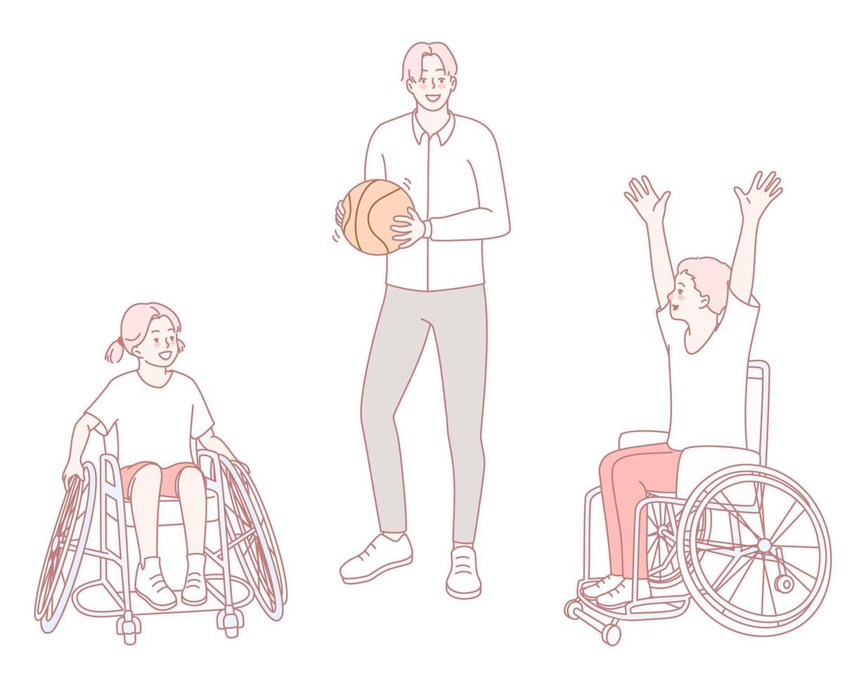 Engaging and Inclusive Basketball Activities Designed for Individuals of All Abilities vector