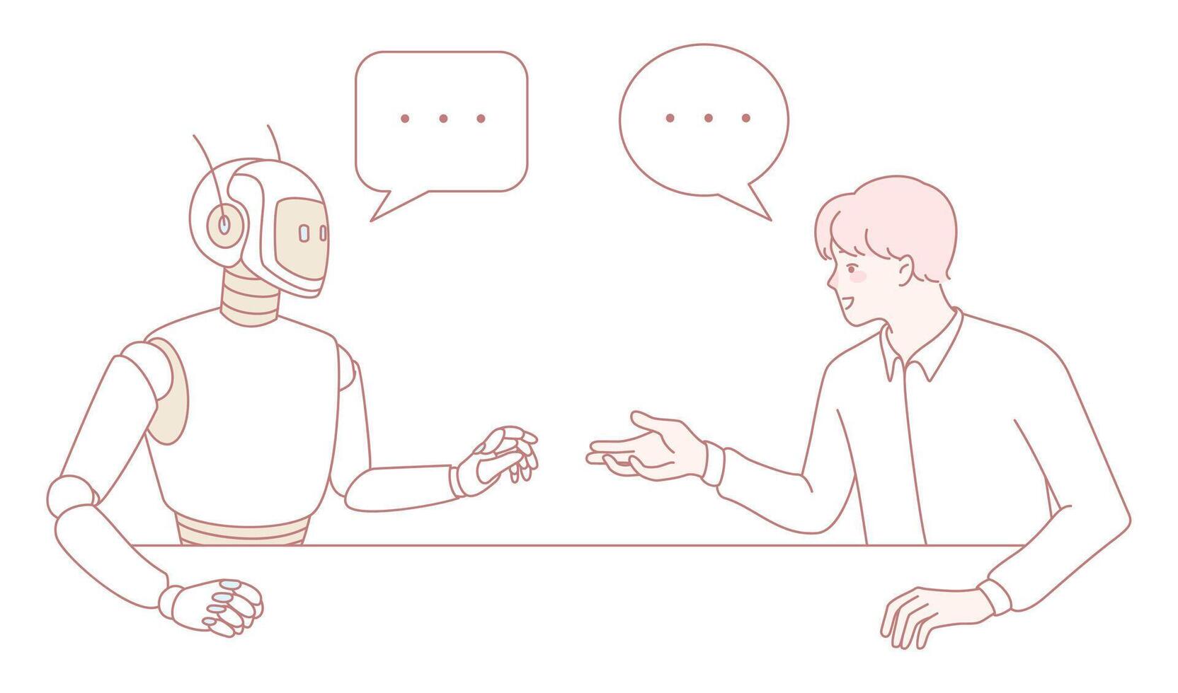 Engaging in HumanRobot Conversation as a Key Element in Modern Communication Practices vector