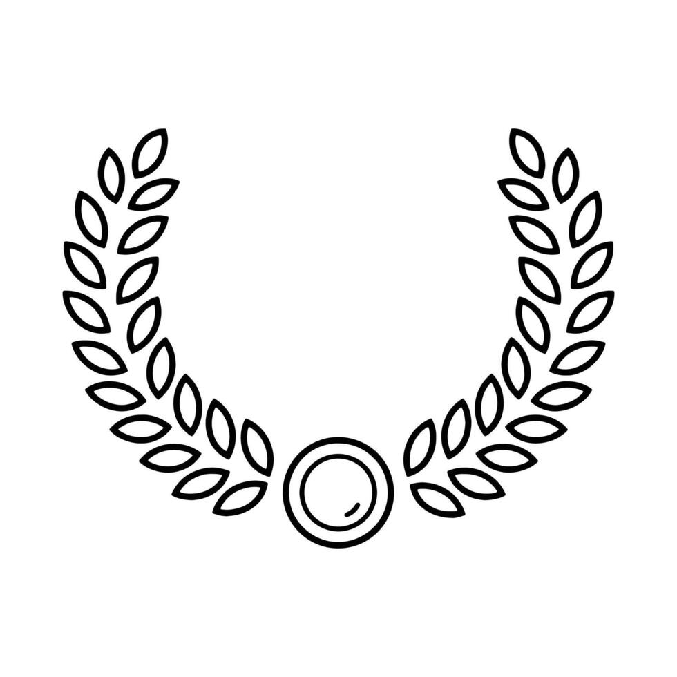 A laurel wreath with a circle in the center vector