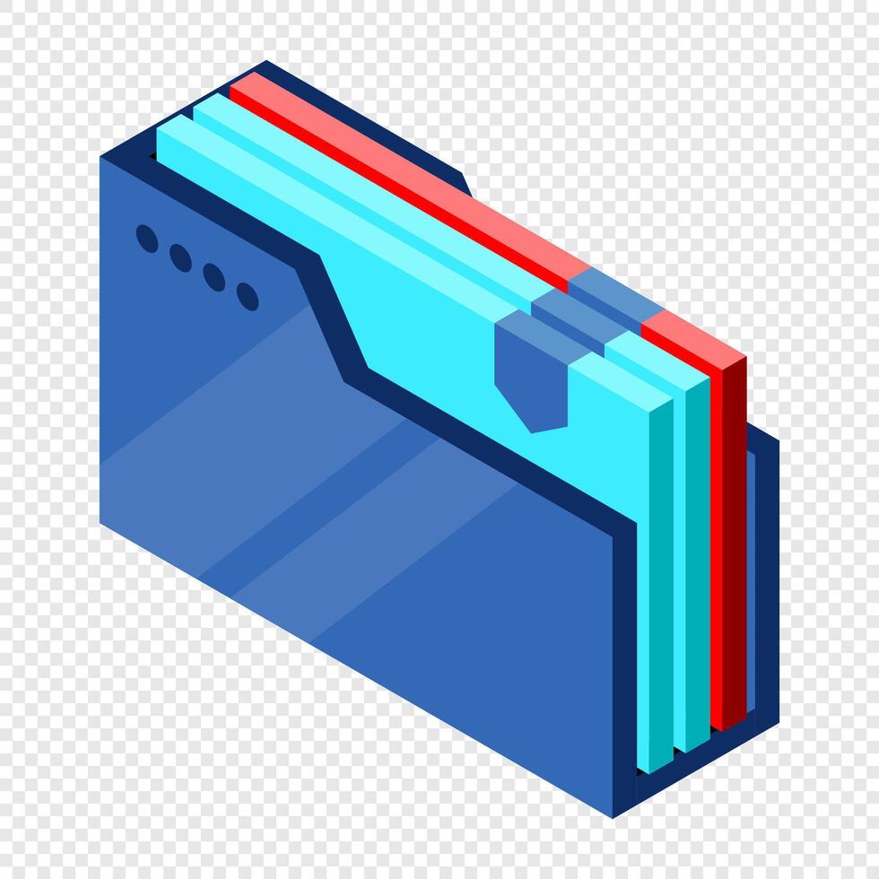 Isometric folder with documents. Document folder isometric. Archive containing documents. Isometric technology vector