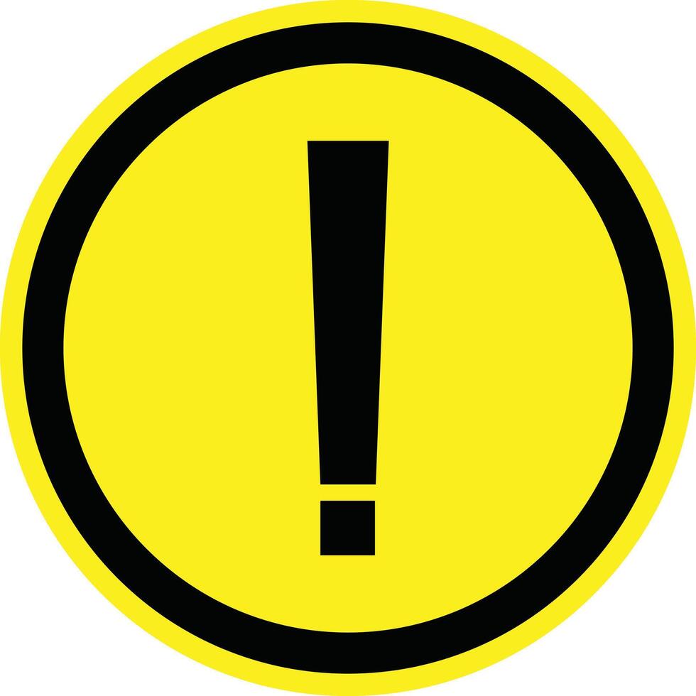 Caution sign. yellow danger warning attention alert symbol. circle clipart for toxic chemicals beware. flat icon for safety advisory. general caution sign indicate precaution prevention. vector