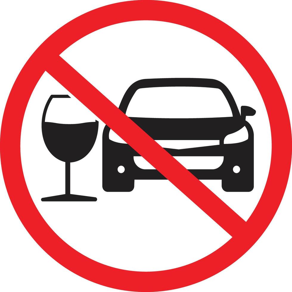 Do Not Drink And Drive ISO Prohibition Sign vector