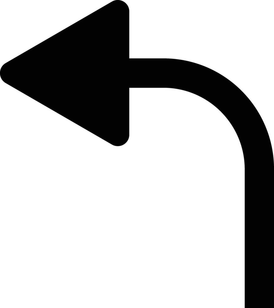 Turn left arrow icon, isolated on white background. vector