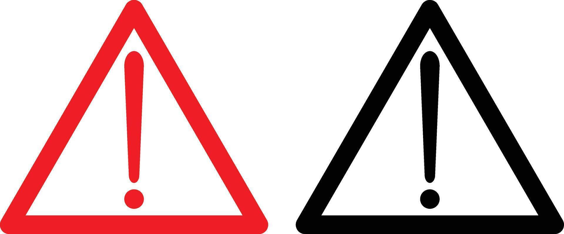 Caution alarm set, danger sign collection, attention icon, red and black fatal error message element, exclamation mark of warning attention icon, EPS10. vector