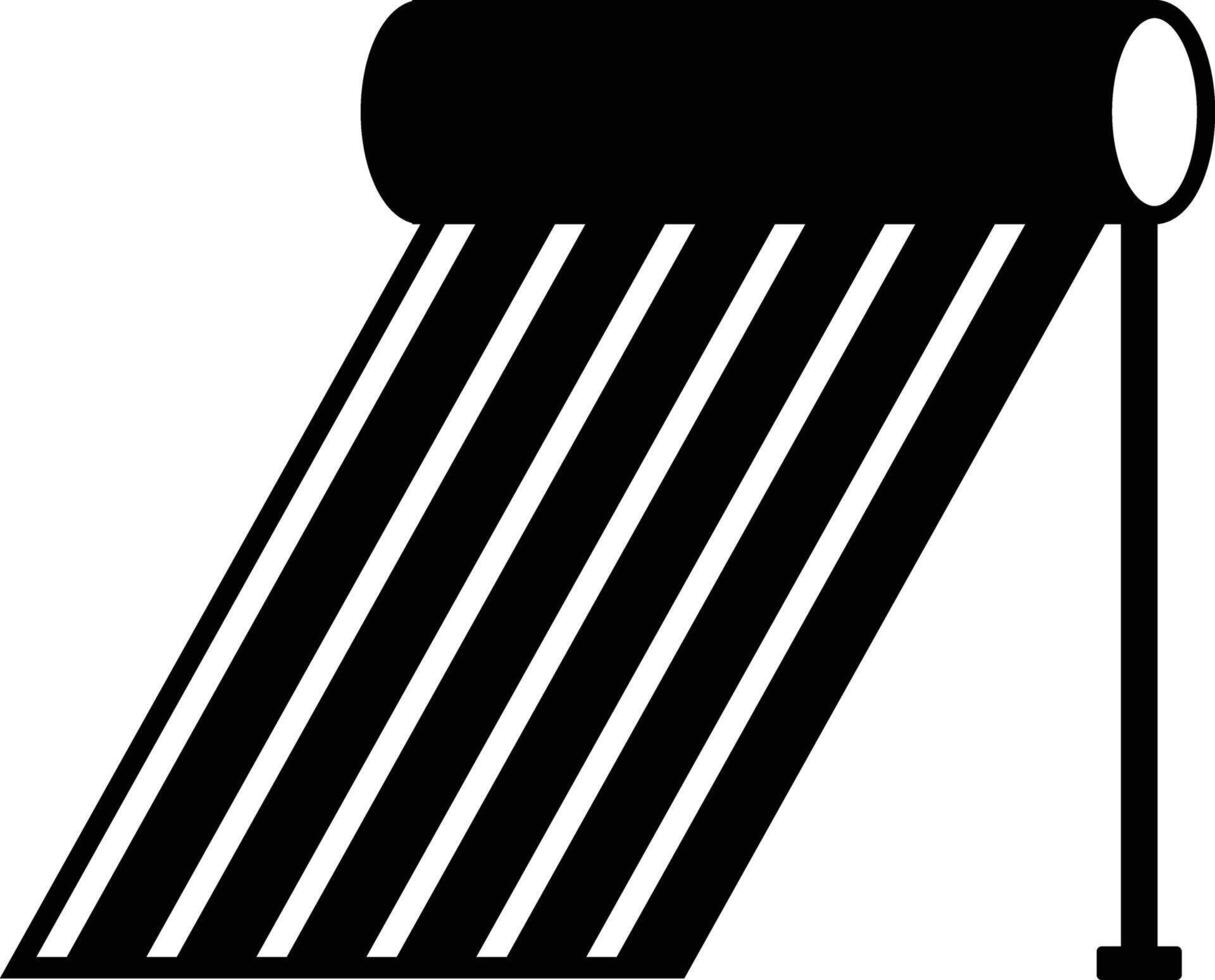 Solar water heating icon. flat design vector