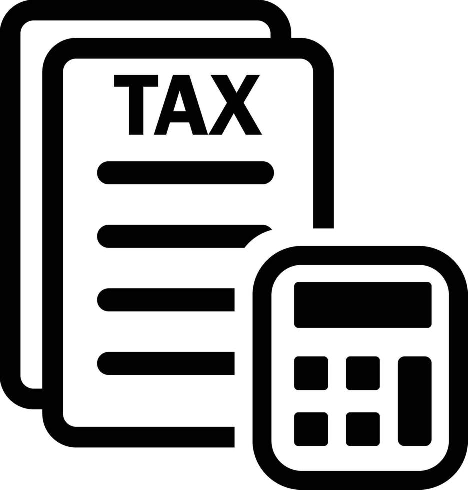 Illustration of tax icon, black design on white background. flat icon vector