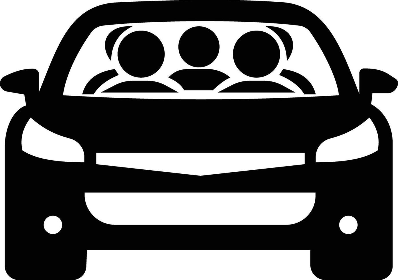 carpooling icon. isolated on white background. car icon. black design vector