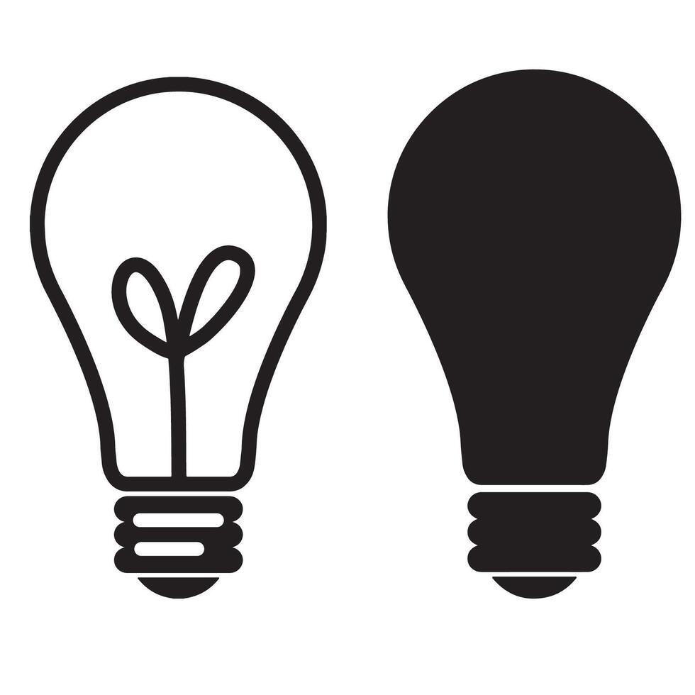 Idea and Light Bulb Icons Creativity Innovation vector