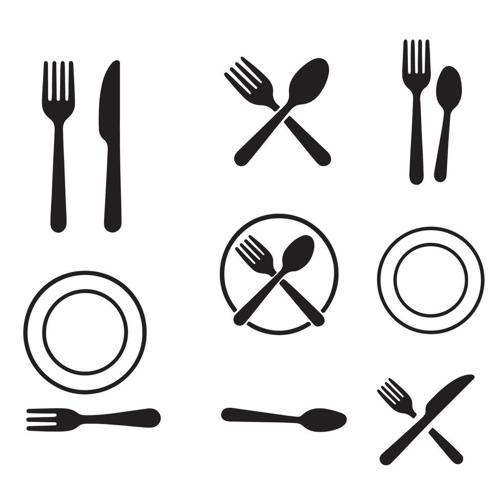 Dining and Cutlery Icon Set vector