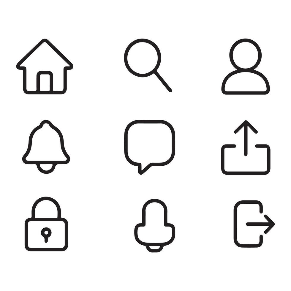 User Interface Icon Set Basic App Web Symbols vector
