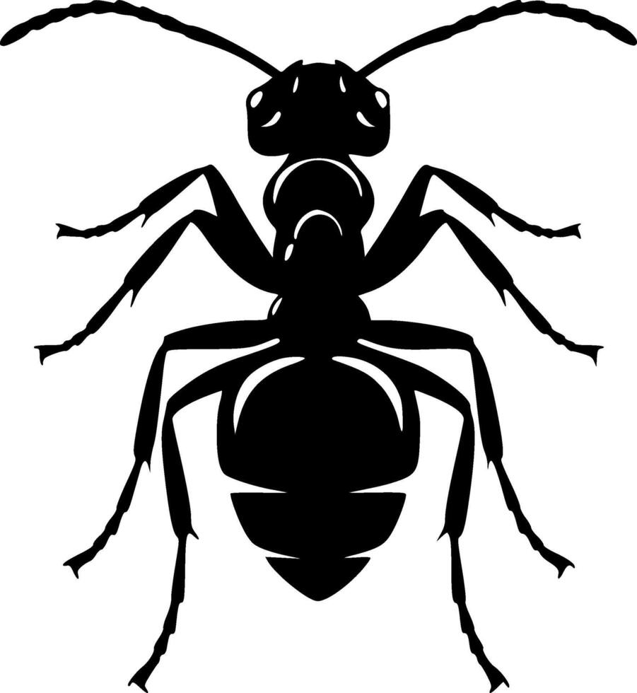 ant insect silhouette on white background vector