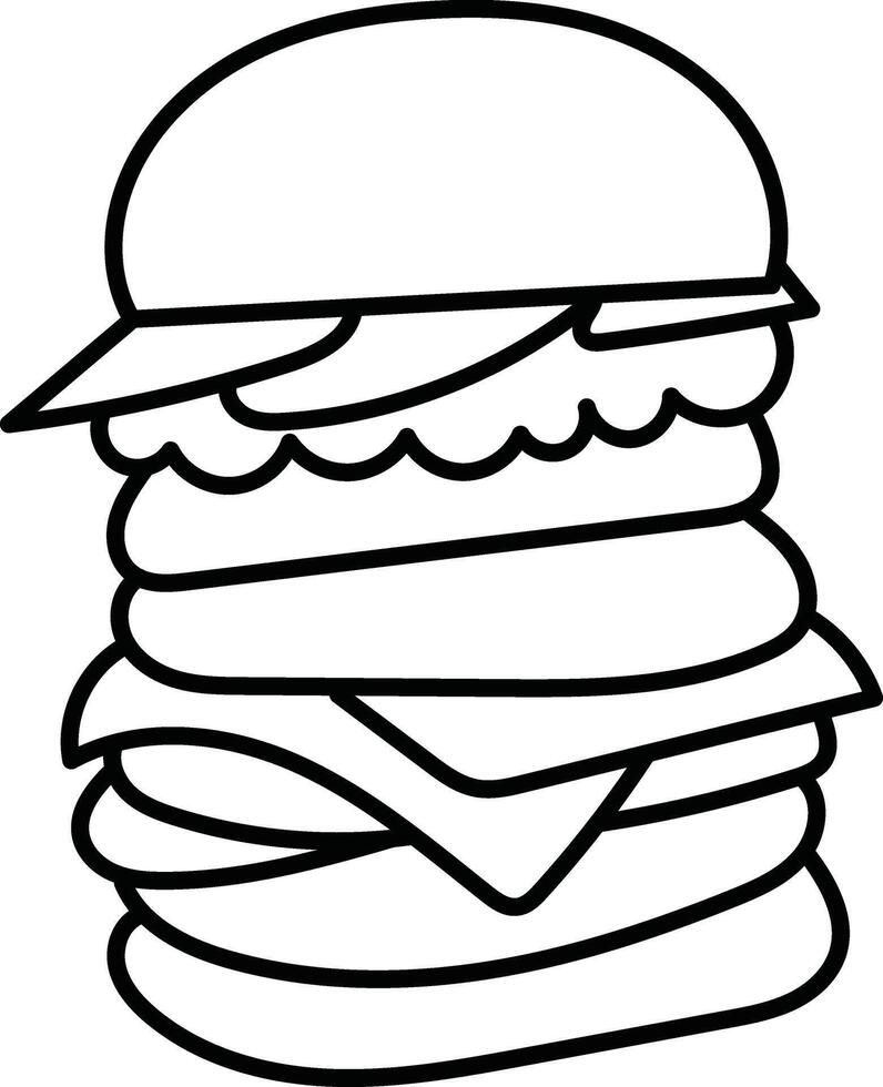 Kids Food Coloring Activity with Hamburger Drawing. vector