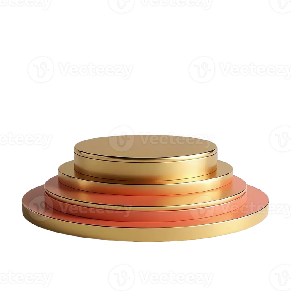 Elegant Golden Podium for Product Display and Presentation on transparent background. png