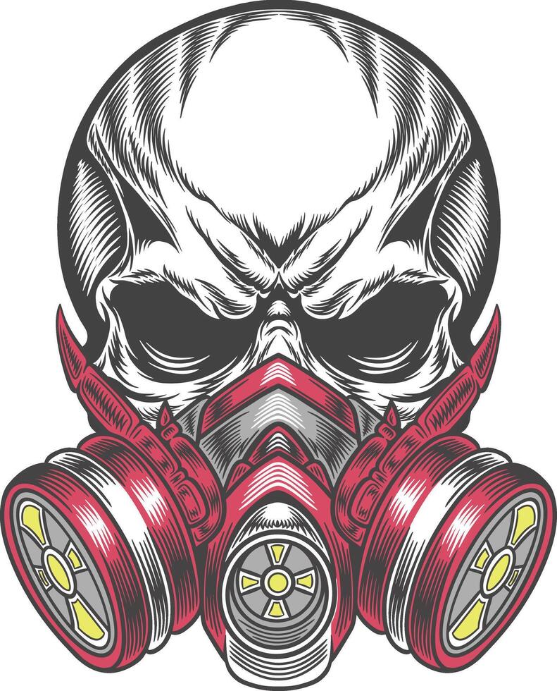 Skull with gas mask vector
