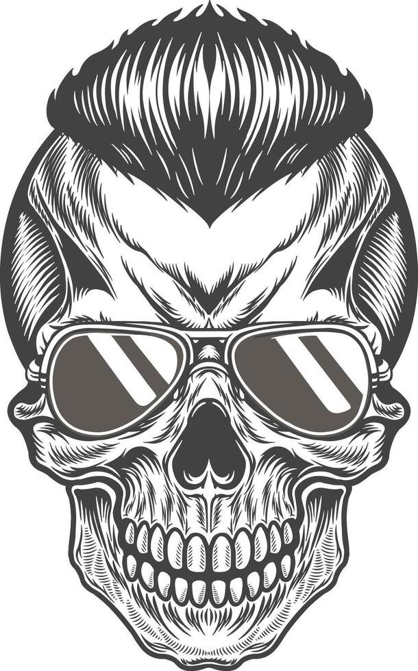 Skull with sunglasses vector