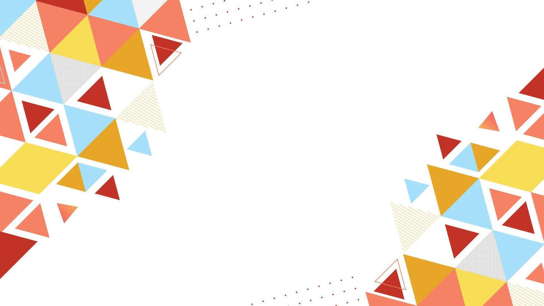 Bright triangle shapes on a white backdrop with abstract elements perfect for posters and templates vector