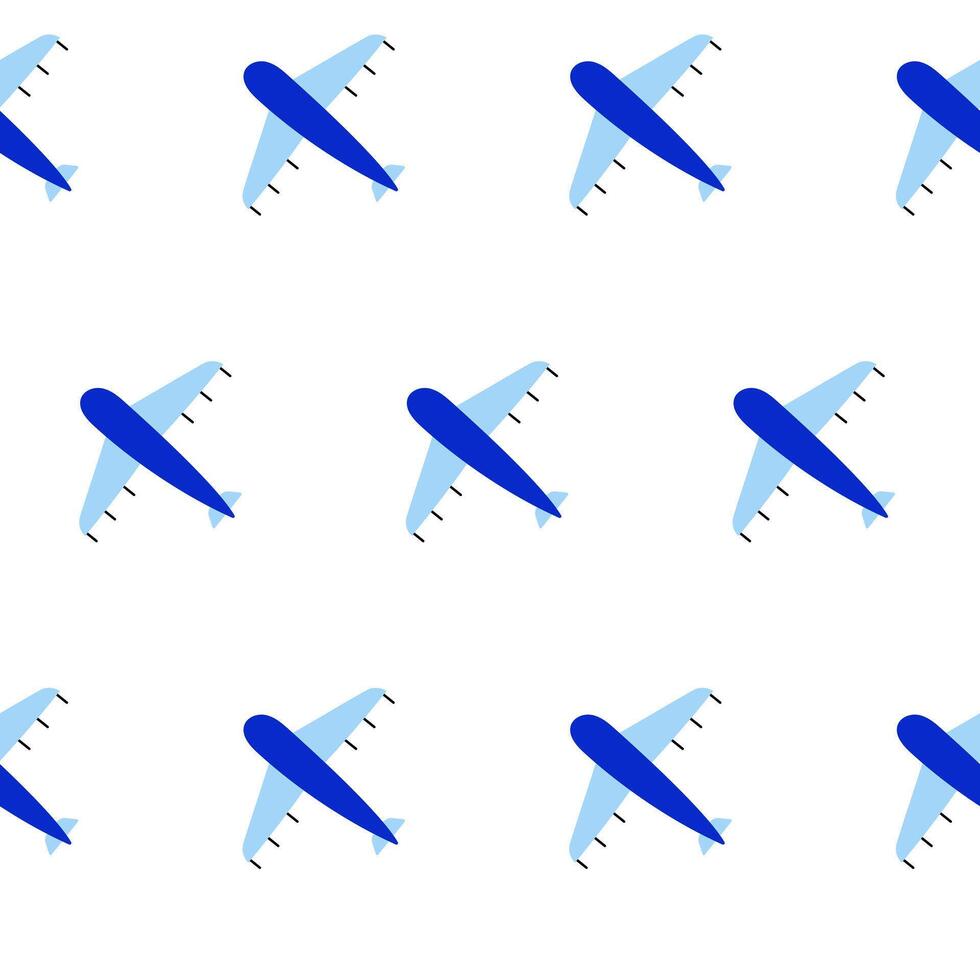 Seamless pattern with blue plane vector