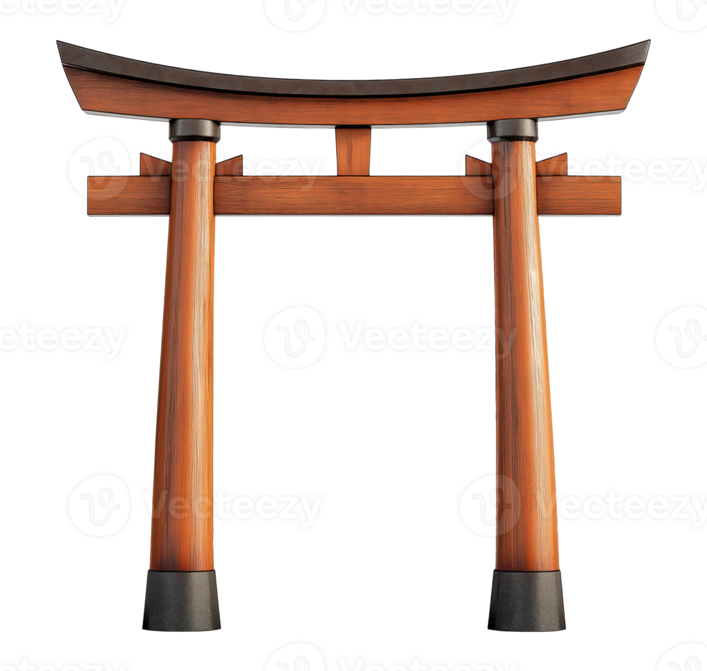 Japanese Torii gates isolated on transparent background png