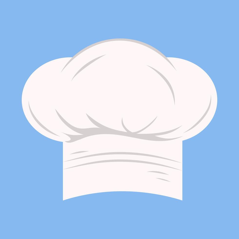 Chef's hat displayed on a simple blue background vector