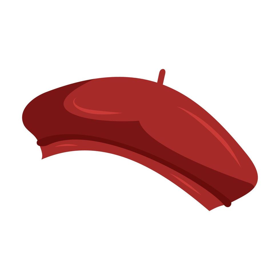 Red beret on a white background, classic design vector
