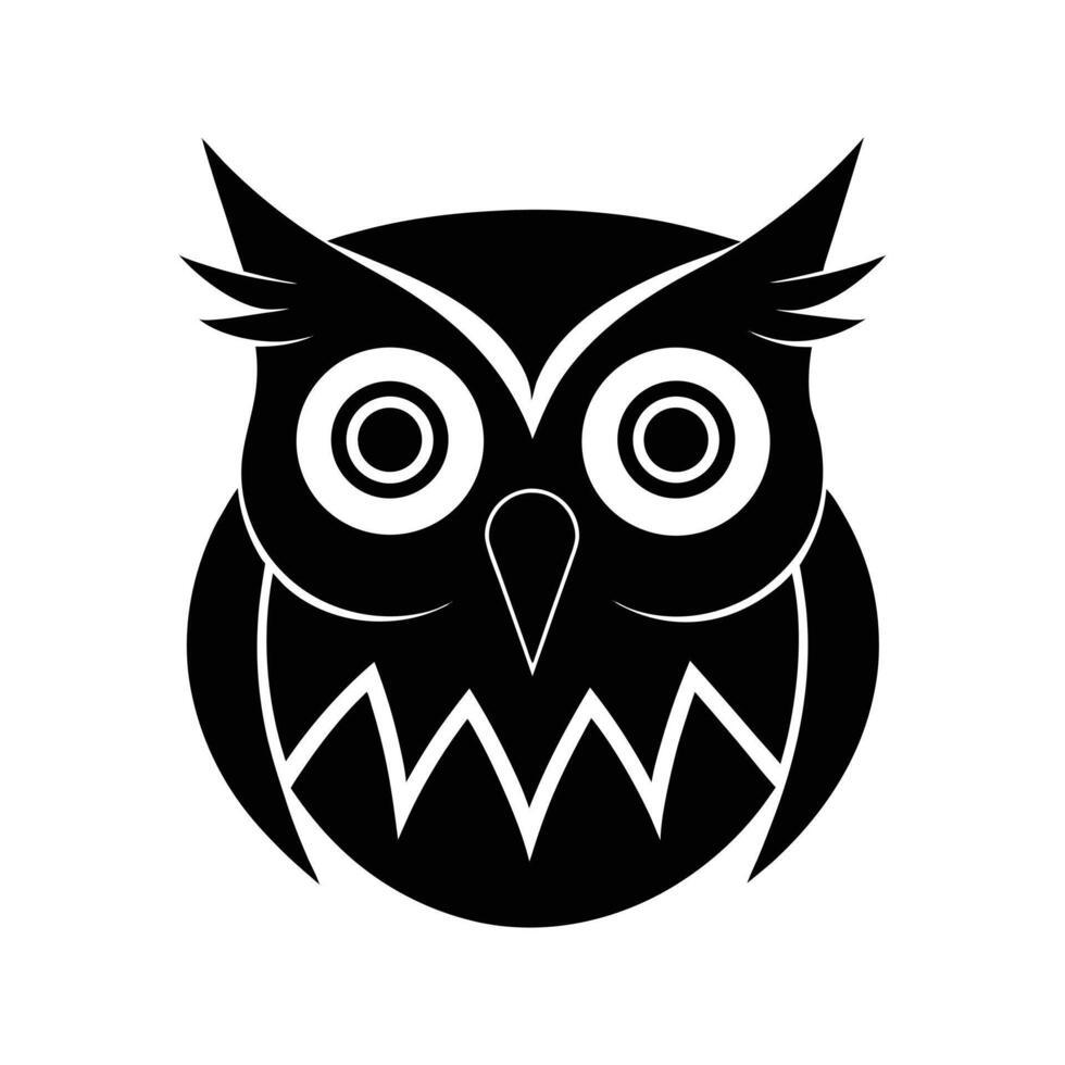Silhouette art illustration of an owl face vector